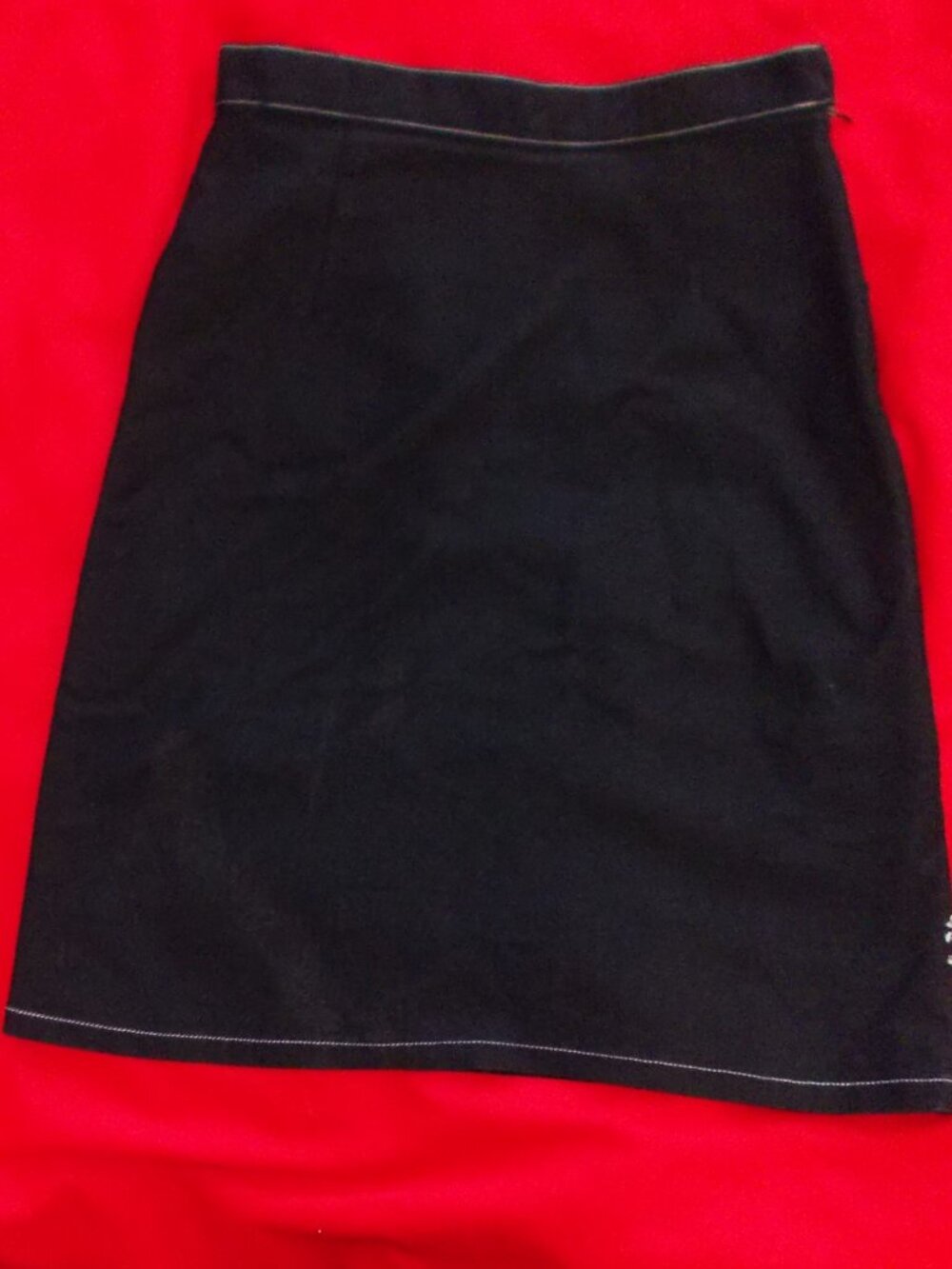 Black Pencil Embroidered Skirt